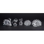 Swarovski Crystal Glass, a small collection of six pieces including 'Swan', 'Mini Chic', '
