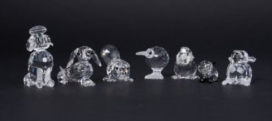 Swarovski Crystal Glass, a small collection including 'Dog', 'Beaver' etc, all boxed.