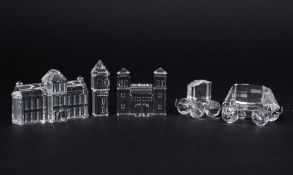 Swarovski Crystal Glass, a small collection including 'Tipping Wagon', 'Town Hall' etc, all boxed.
