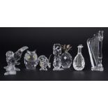 Swarovski Crystal Glass, a collection of eight pieces including 'Owl', 'Dachshund', 'Small