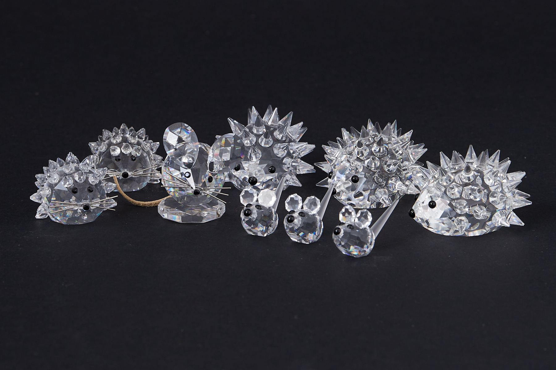 Swarovski Crystal Glass, a collection of seven crystals including 'Hedgehog', 'Mouse' etc, all