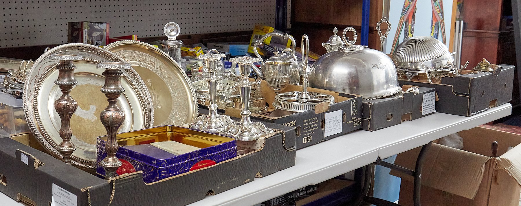 A large collection of silver plated wares and other effects.