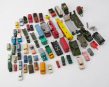 A collection of play worn original diecast models, incl Dinky & Corgi, approx 60.