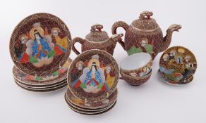 A Japanese porcelain satsuma part tea service (18)