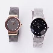 Skagen, two ladies quartz Skagen wristwatches, stainless steel, one stamped 358XSRM 2471603 and