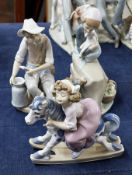 Two Lladro figurines including Girl on Rocking Horse and another but not marked (damaged) (3).