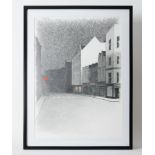 Mike Hanny (Plymouth artist) 'Ebrington Street' signed pencil sketch, 70cm x 50cm, framed and