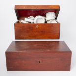 A collection of various Victorian and later pot lids approx 40 in two mahogany boxes.