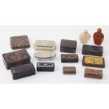 Collection of various 19th century and later snuff boxes including oriental (14).
