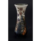 Moorcroft, marked LK, miniature vase, decorated with blackberry's, height 13cm.