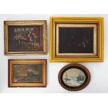 A collection of various paintings and prints including maple frames, gilt frames etc (10).