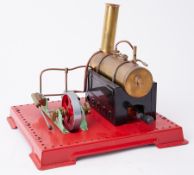 Mamod steam engine with boiler, 9" high, 9" square platform.