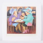 Beryl Cook (1926-2008) 'Ladies Who Lunch' signed print, 41cm x 43.5cm, unframed.