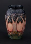 Moorcroft, a miniature vase, stylised trees, height 11cm.