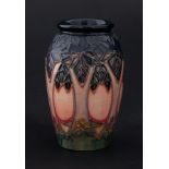 Moorcroft, a miniature vase, stylised trees, height 11cm.