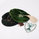 Two football caps WAFC 1923/24 both named F A Reynolds together with a cloth patch 1922/23