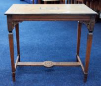 A 19th century walnut and mahogany inlaid side table