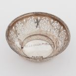 Small silver and pierced dish marked SS Leicestershire.