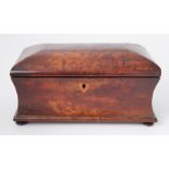 Victorian walnut and inlaid tea caddy width 30cm.