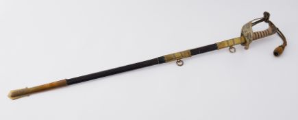 A Geo VI, Naval officers dress sword and scabbard by Wilkinson of London, with cypher of George VI.