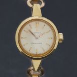 Omega, a ladies yellow gold vintage manual wind Omega Seamaster wristwatch on a rolled gold