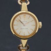 Omega, a ladies yellow gold vintage manual wind Omega Seamaster wristwatch on a rolled gold