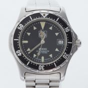 Tag Heuer, a vintage gents stainless steel Tag Heuer 2000 Professional wristwatch, 973.006, black