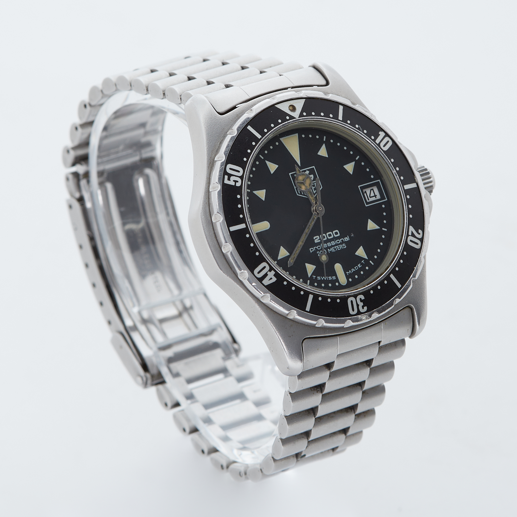 Tag Heuer, a vintage gents stainless steel Tag Heuer 2000 Professional wristwatch, 973.006, black - Image 2 of 2