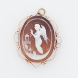 A 9ct rose gold cameo brooch/pendant, 6.13gm, approx. 4cm x 3.5cm.