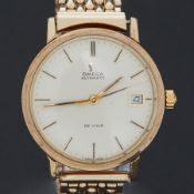 Omega, a late 1960's gents 9ct gold automatic Omega De Ville on a rolled gold Montal bracelet,