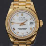 Rolex, an 18ct yellow gold automatic ladies Rolex Oyster Perpetual Datejust, 69178, R397831, 26mm
