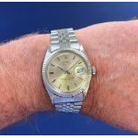 Rolex, an automatic Rolex Oyster Perpetual Datejust with a white gold bezel, circa 1965/8, comes