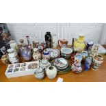 A collection of Japanese ceramics, various vases, plates etc.