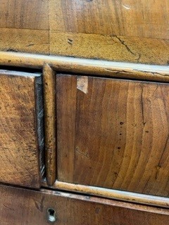 An English 18th Century walnut bureau desk fitted with four drawers on bracket feet height 100cm. - Image 13 of 16