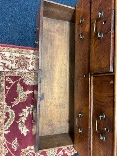 An English 18th Century walnut bureau desk fitted with four drawers on bracket feet height 100cm. - Image 11 of 16