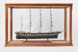 A small scale model boat 'Archibald Russell' four masted Barque built on the Clyde 1905, broken up