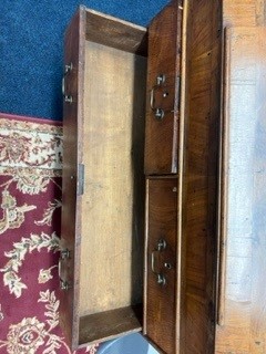 An English 18th Century walnut bureau desk fitted with four drawers on bracket feet height 100cm. - Image 10 of 16