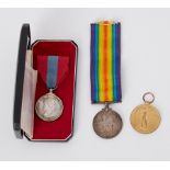 A pair of Great War medals awarded to 286597 GNR.J.R.NICHOLSON.R.A. together with an Imperial