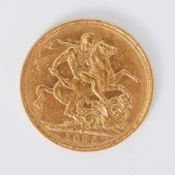 An 1892 Victoria full gold sovereign.