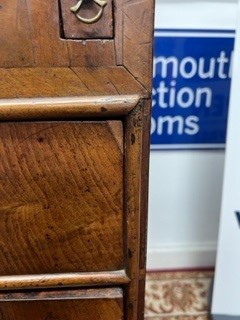 An English 18th Century walnut bureau desk fitted with four drawers on bracket feet height 100cm. - Image 12 of 16