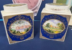 Royal Cauldon Bristol Ironstone, a pair of 12oz tea caddy's.