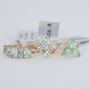 A 9ct yellow gold five stone ring set with 1.48 carats of Paraiba tourmaline, 2.42gm (with tag),