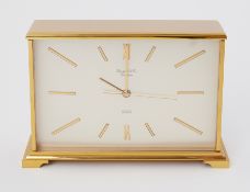 A Garrard & Co, London mantle clock, Swiss quartz, label inside 'repaired and returned, 2/2/91',