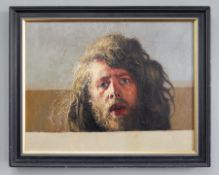 Robert Lenkiewicz (1941-2002) signed oil painting, 'Self Portrait', framed, 34cm x 45cm, overall