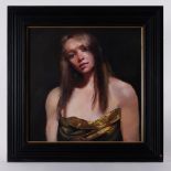 Robert Lenkiewicz (1941-2002) 'Study Elaine with Sari' oil on canvas, signed twice, 58cm x 58cm,