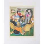 Beryl Cook (1926-2008) 'Poetry Reading' signed print, stamped AJB, 46cm x 36m, unframed.