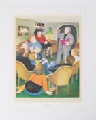 Beryl Cook (1926-2008) 'Poetry Reading' signed print, stamped AJB, 46cm x 36m, unframed.