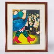 Beryl Cook (1926-2008) ‘Panto Dame’ limited edition print 61/300, 67cm x 52cm, framed and glazed.