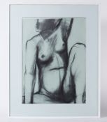Kathy McNally, 'Seated Nude' charcoal signed and dated '94, framed and glazed, 75cm x 55cm.