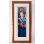 Robert Lenkiewicz (1941-2002) 'Karen in Blue' signed limited edition print 157/475, 71cm x 20cm,